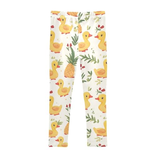 Ducks Pineapplef Girls' Leggings Toddler Doodles Cute Kids Yoga Pants Dance Active Tights 4T2