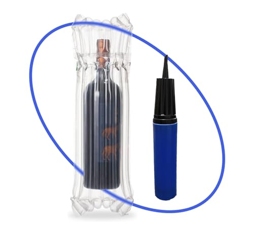 10 saco Wine Bag inflável para proteção de garrafa de vinho, whiskey e outras + bomba