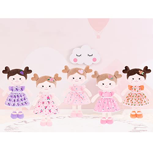 Onetoo First Baby Doll Plush Rag Doll Soft Baby Doll For Girls Sleeping Cuddle Buddy Doll Wear Love Pink Dress 14" #TOP5