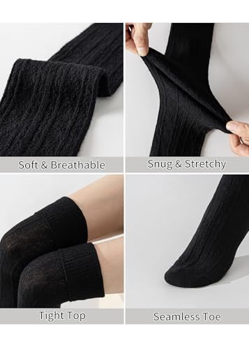 Women's Extra Long Cotton Knit Thigh High Socks, Warm Thick Over Knee Boot Stockings, Leg Warmers3