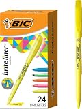BIC Brite Liner Highlighter Set, Chisel Tip, 24-Count Pack, Assorted Colors