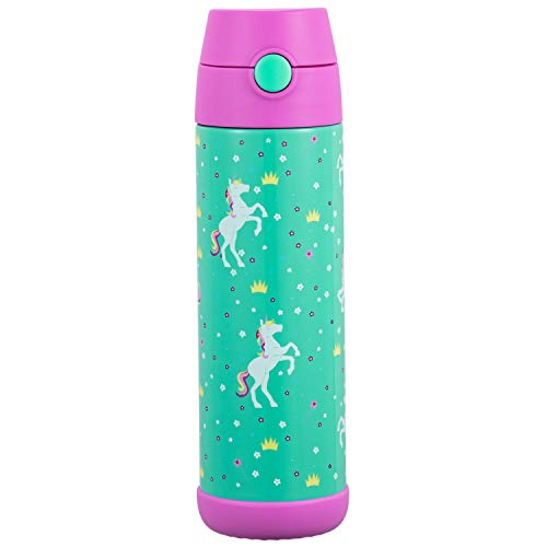 Snug Kids Water Bottle - Insulated Stainless Steel Thermos With Straw (Girls/Boys) - Unicorn, 17Oz #TOP1