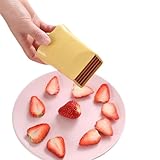 1pz Affettatrice Fragole Gialla, Utensile Frutta Acciaio Inossidabile a Pressione, Design a Pressione Taglio Semplice, Lama Affilata Affetta Fragole Banane Verdure, Efficiente e Pratico, Per Adulti, P