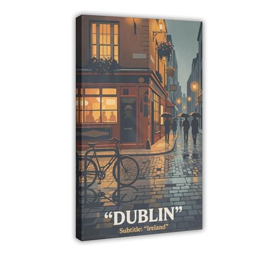 Poster Toile Temple Bar Dublin | Déco Murale Salon Irlande 50x75 cm
