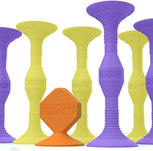 Popdarts Original Game Set (Purple and Yellow) - Indoor, Outdoor Suction Cup Throwing Game - Competition with a POP