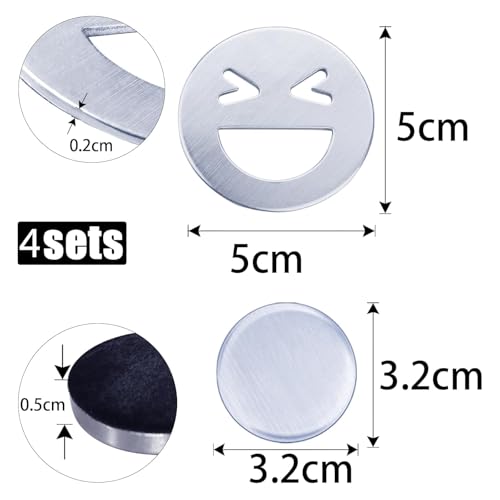 Lonwiner 4 Stück Tischdeckenbeschwerer Magnet Smiley, Tischdeckenbeschwerer für Draußen Vorhang Beschwerer Outdoor Duschvorhang Beschwerer