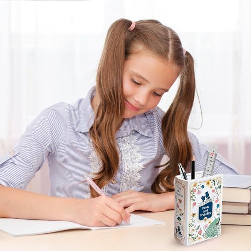 RNPKZ Ceramic Book Vase for Flower, Small Book Shaped Decorative Vase, Aesthetic Book Flower Vase, Vintage Unique Book Shaped Vase for Bookshelf Dcor Room Home Book Lovers Gifts (Pride and Prejudice) - Image 3