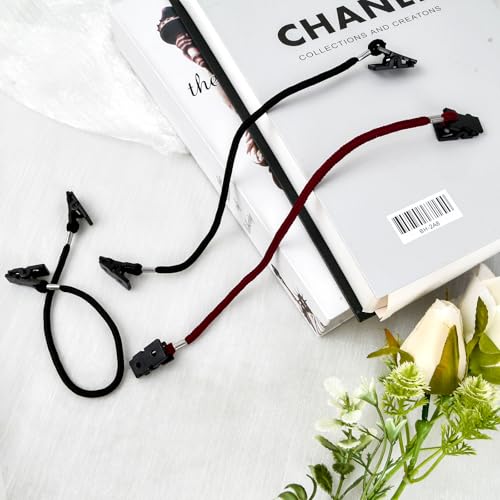 3 Stück Hat Retainer Clip, 30cm Hut Halter Clips Cap Retainer Clip, Hats Keeper Winddichte Halteclip für Klettern Angeln Camping Bootfahren Segeln Golf Wandern, Schwarz (B)