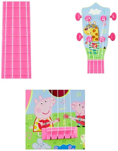 Image of Amazon Brand - Jam & Honey Peppa Pig Guitar | Musical Toy with Sound Play | Lightweight & Child-Safe Design | Encourages Rhythm & Creativity | Pretend Play Toy for Girls | Age 3+