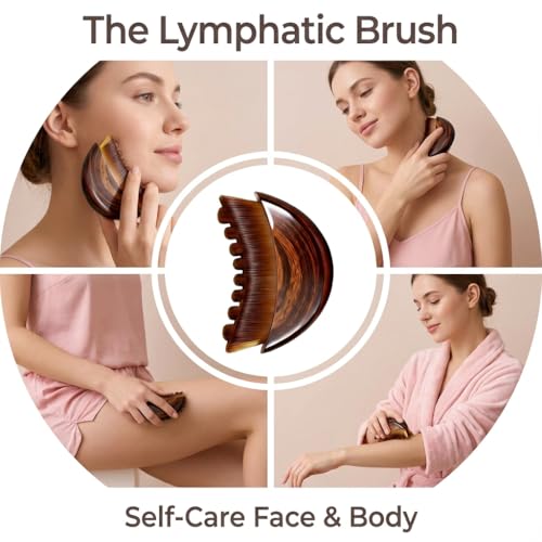 Kotomotoy Lymphatic Contour Face Brush for Sculpting, lymphatic Face Brush gua sha facial tools Lymphatic Drainage Massager for skin care, Anti-Puffiness, Detox & Lift, Improves Skin Glow, Relieve Fatigue