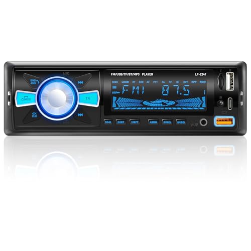 RDS Bluetooth Car Radio with Type-C Charging Port,...