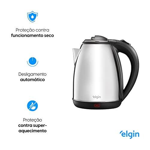 Chaleira elétrica Inox Elgin em Inox Sem fio 1,8 Litros 220V