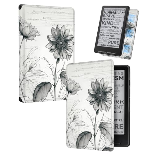Image of CoBak Magnetic Case for XTEINK X4, Ultra-Lightweight Protective Cover for Xteink X4 E-Reader, Secure Magnetic Attachment(Sketching Sunflowers)
