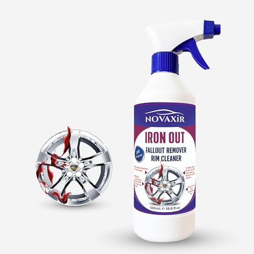 NOVAXIR Iron-Out Wheel & Paint De-Ironer – pH-Neutral Iron Fallout Remover, Safe for Paint & Rims, 500 ml, Fast-Acting Cleaner for Brake Dust & Contaminants
