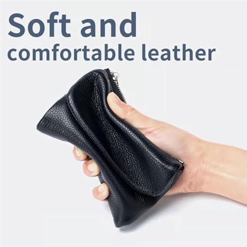 Joyfullygo Wallet, Unisex Pebble Leather Wallet, 5.3in Short Genuine Leather Coin Card Holder, Unisex Clutch Bags, Waterproof and Large Capacity (Purple)2