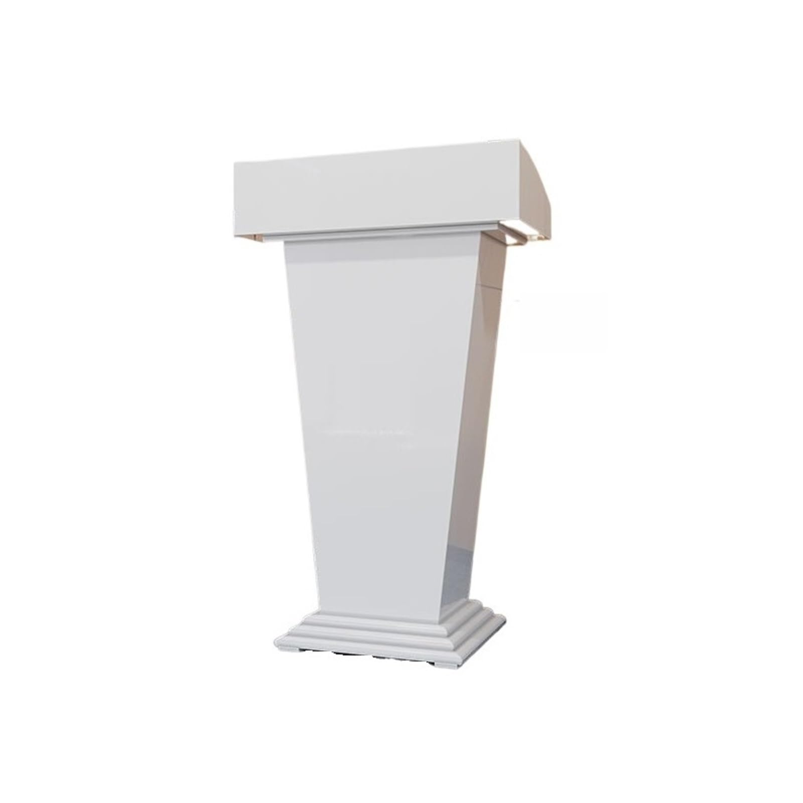 Mównica Drewniana mównica na podium do szkoły, biura i konferencji, brązowo-biała Podium(Biały)