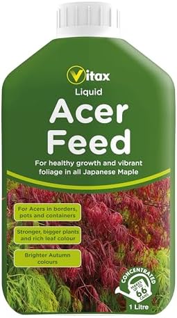 Vitax Liquid Acer Tree Feed, Promotes Healthy Leaf & Root Growth, Suitable For Borders, Pots & Containers 1 Litre (makes 300L of Feed)