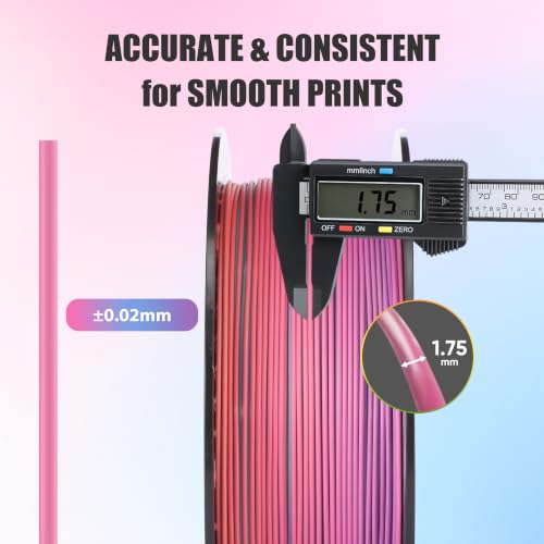 Image of ERYONE Matte PLA Lite Rainbow 3D Printer Filament, Candy Rainbow Color Changing Filament 1.75mm, Multicolor PLA for 3D Printing, Gradient 1KG Spool (2.2 lbs) Fit Most FDM Printers