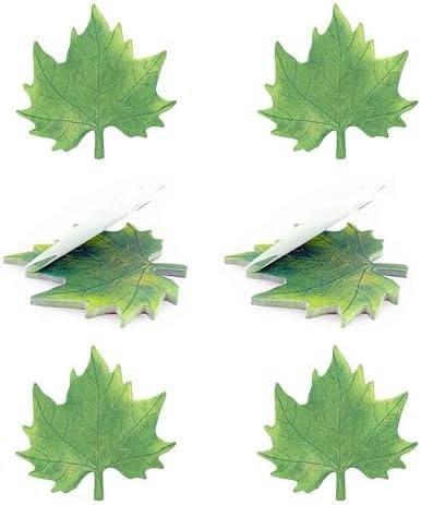 Saktopdeco 6 Pads Green Leaf Sticky Notes Maple Leaf Paper Self Adhesive Notepads Memo Pads for Office School Home Supplies image 5