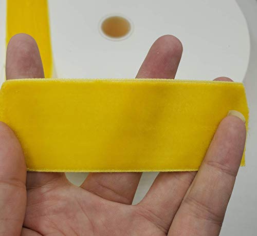 Image of 10 Yards Velvet Ribbon Spool (Yellow, 1 1 /2 inch)