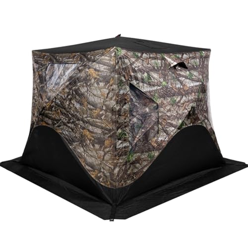 Tragbares Campingzelt, Thermozelt, Eisangelhütte für 2-10 Personen, Pop-up-Eisangelhütte, isoliert, mit Tragetasche, abnehmbaren Belüftungsfenstern mit Reißverschluss