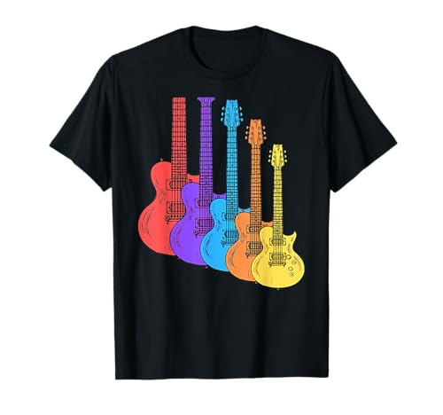 Guitarras Eléctricas Música Retro Para Guitarristas Rock N Roll Fans Camiseta