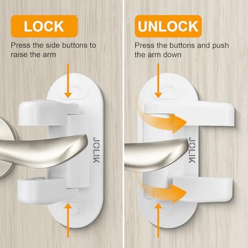 Jolik Door Lever Lock (2 Pack) Child Proof Doors & Handles Premium Bonding Adhesive - Child Safety - 1