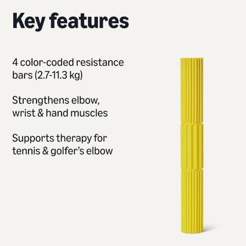 Image of Amazon Basics Flexible Resistance Bar Set of 4, Wrist and Forearm Strengthening Exercise Bars for Physical Training