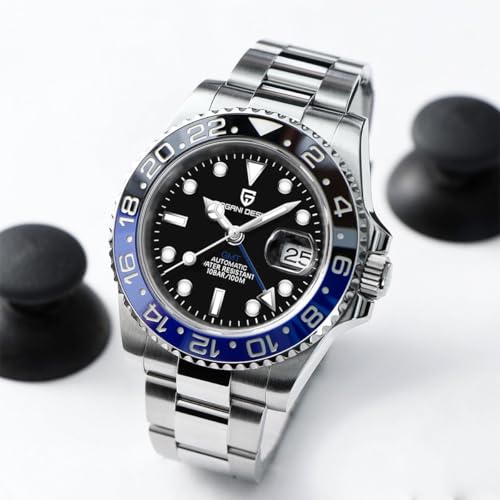 Pagani Design GMT Automatic Mechanical Men's Watch Rotating Ceramic Bezel Stainless Steel Watch with Date Function Men's Sport Watch