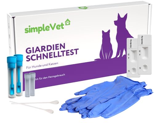 simple Vet Giardien Schnelltest Hund - 2 Tests - Katze Wurmtest Hund Giardien Test Durchfall Hund...