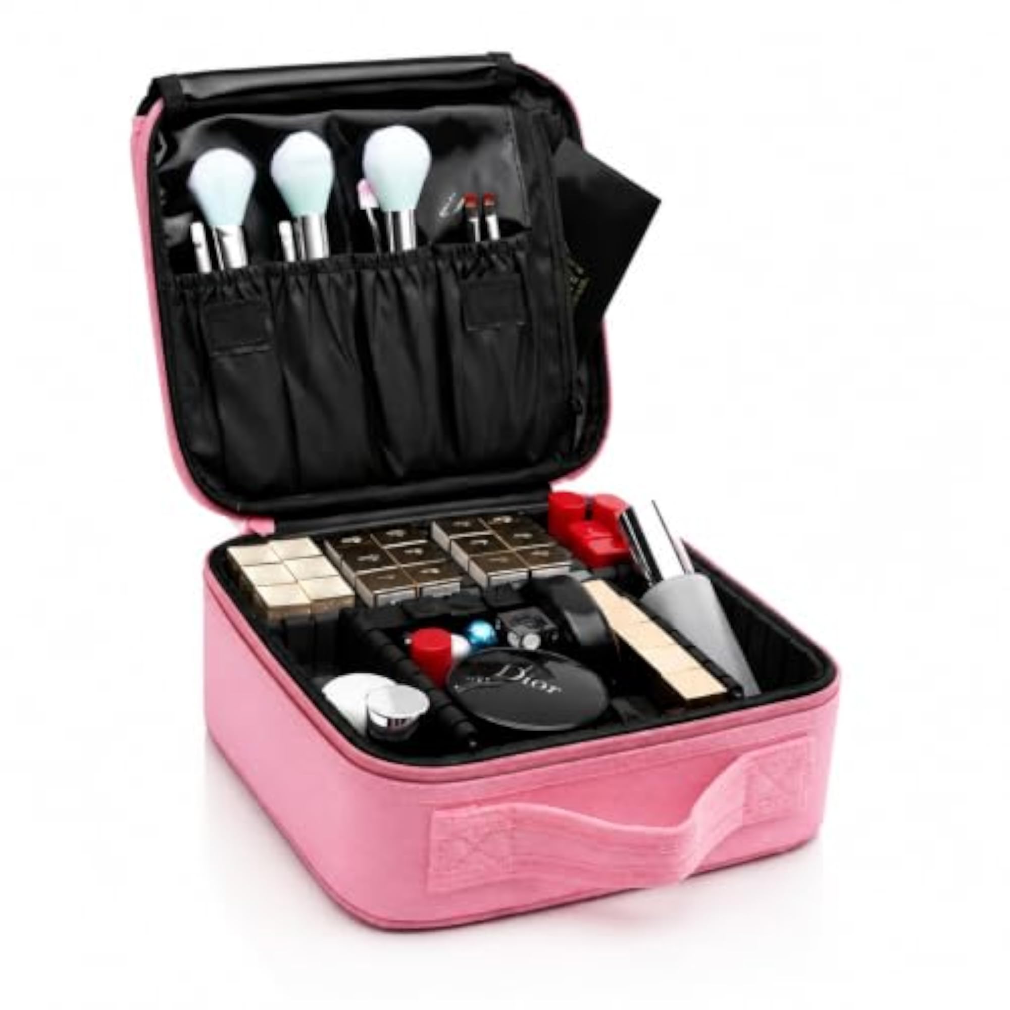 Professional Cosmetic Train Case with Adjustable Dividers