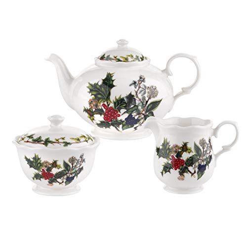 Portmeirion Holly & Ivy - Set di teiera da 3 pezzi...