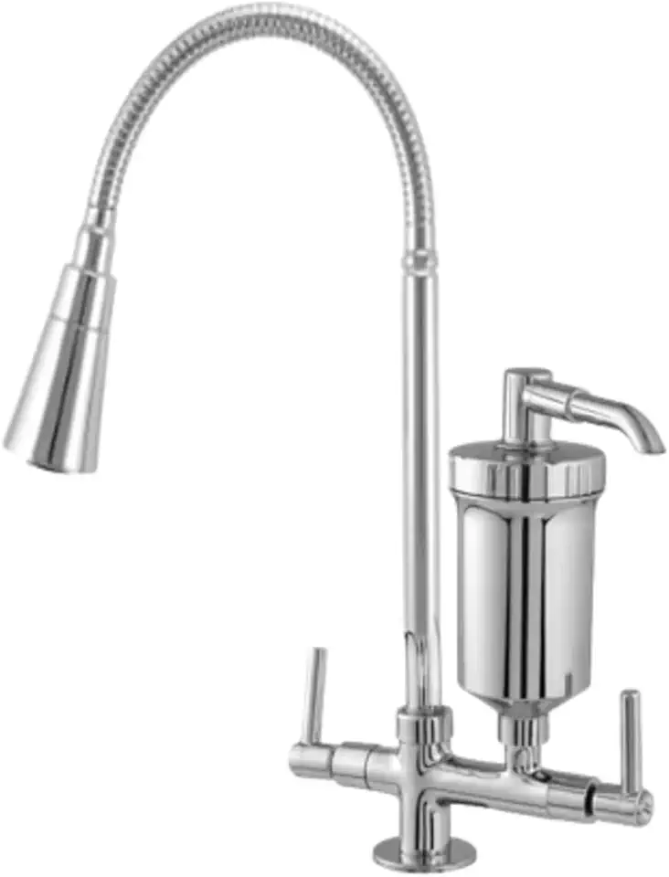 Torneira Flexível Duplo Jato Com filtro Para Cozinha Instalação de Balcão, Bancada, Mesa CROMADO