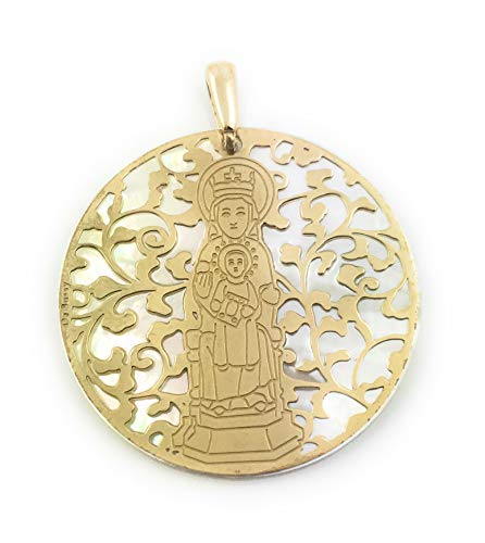 Médaille Vierge de Montserrat argent sterling or 18k anti-ternissement