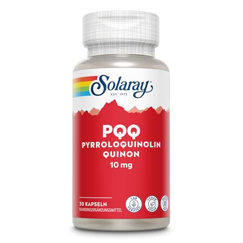 Image of SOLARAY PQQ 10 mg, Pyrroloquinoline Quinone Supplement, Cellular, Heart & Cognitive Function Support, 30 VegCaps