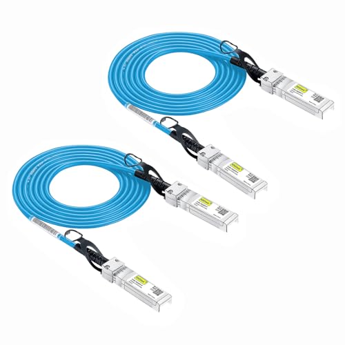 10Gtek [Blue Colored 10G SFP+ DAC Cable - Twinax SFP Cable for Cisco SFP-H10GB-CU2M, Ubiquiti UniFi, D-Link, Supermicro, Netgear, Mikrotik, Fortinet Devices, 2-Meter(6.5ft), Pack of 2