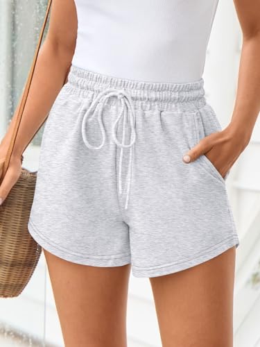 Trendy Queen Womens Sweat Shorts Casual Summer Comfy Lounge Athletic Shorts Elastic Cotton Running Shorts Grey Xs thumb #1