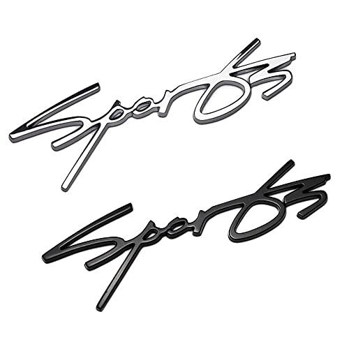 1 Pack Metal Car Sport Sticker, 3D Premium Car Side Fender Rear Trunk Stickers Logo Badge Decals, Car Sport Emblems Universal For All Cars (Sliver) #TOP3