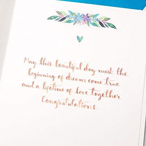 Papyrus Embellished Hawaiian Leis on Chairs Wedding Card - To the Happy Couple - May this beautiful day mark the beginning of dreams come true and a lifetime of love together/Congratulations