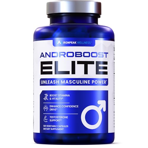 IronPeak AndroBoost Testosterone Booster for Men with Tongkat Ali Ashwagandha & Tribulus - Natural Male Enhancing Supplement for Energy Libido Muscle Growth & Vitality - 120 Capsules