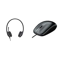 Logitech H340 Cuffie Cablate per Computer, Cuffie Stereo con Microfono e Audio Digitale