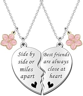 SDOFY Best Friend Necklaces for 2 Girls BFF Necklaces Friendship Gifts Birthday Christmas Graduation Gifts Long Distance Gift