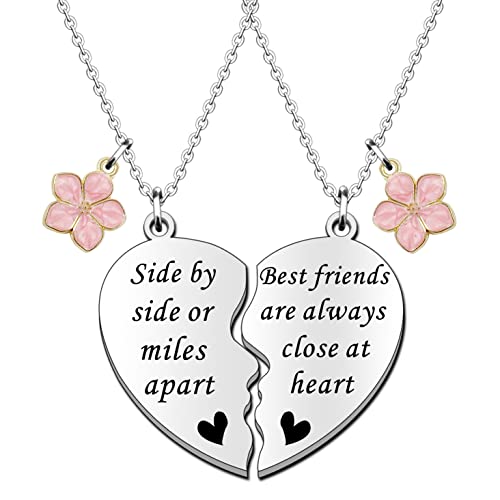 SDOFY Best Friend Necklaces for 2 Girls BFF Necklaces Friendship Gifts Birthday Christmas Graduation Gifts Long Distance Gift