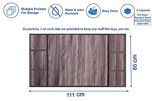 Image of Stylista Refridgerator top Cover Suitable for Samsung RR20C1824CR /HL, 183 Liter Fridge, Dimension (WXD) 65x111 CM, Wooden Pattern Grey