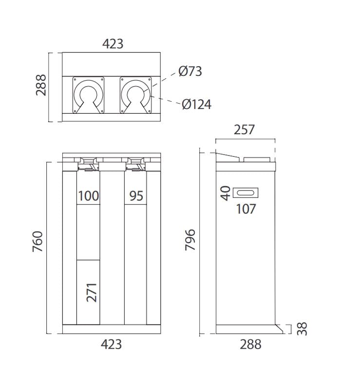 Dispensador de Bolsas para Paraguas Automático Doble 423X288X796mm | Diseño Moderno para entradas y recepciones | Previene Suelos mojados y resbalones