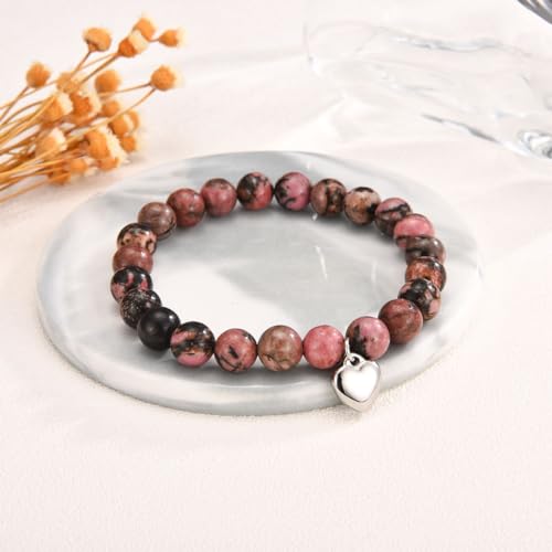 Image of Grandma Birthday Gifts, Birthday Gifts for Grandma from Granddaughter Grandson, Unique Birthday Bracelet Presents with Happy Birthday Grandma Card, Small, Red