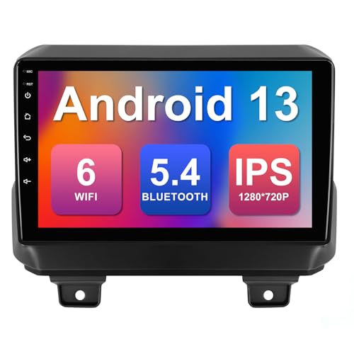 2+32G 9-inch Android 13 Car Stereo for Jeep Wrangler JL Gladiator 2018-2021 IPS Touchscreen Screen Car Radio with Carplay & Android Auto Support Backup Camera GPS FM Navi BT SWC