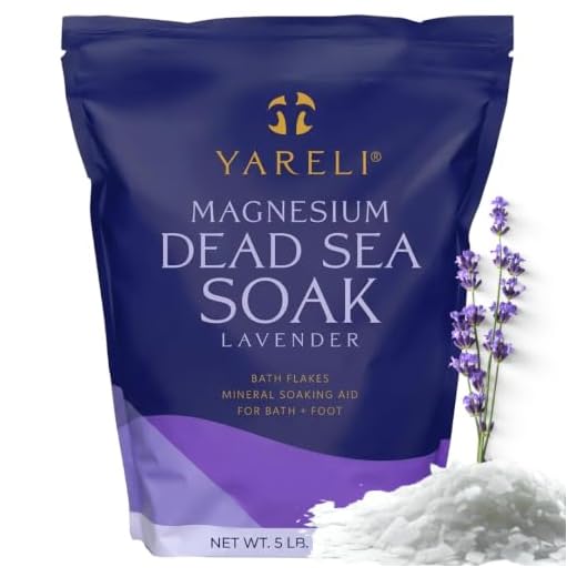 Yareli Magnesium Flakes, 5lb Lavender, Dead Sea Bath and Foot Soak, Alternative to Epsom Salt with Over 250,000mg of Magnesium Chloride Per Bag