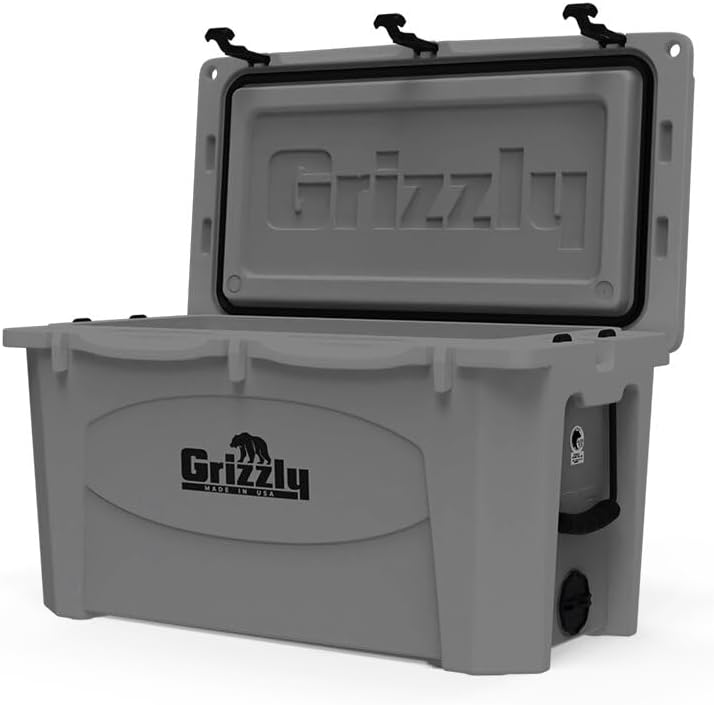 Grizzly 75 Cooler | 75 qt Ice Chest Durable Rotomolded Insulated | Made in USA | Warranty for Life | for Beach Boat Camping Fishing Hunting | G75