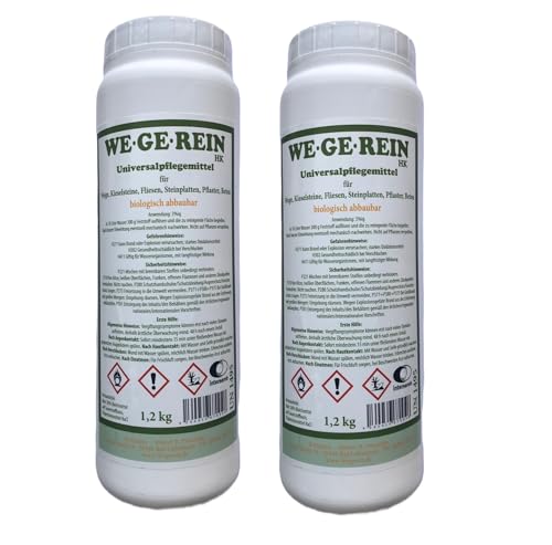 Heinrichs Agrar Premium Steine Reiniger 2x 1 2 kg geeignet für Wege Plätze Steine Mauern Beton Kiesel Schotter Biologisch abbaubar